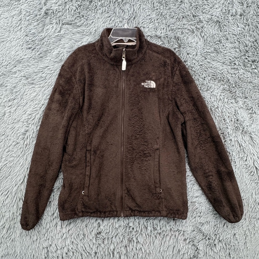 North Face Jacket Womens Large Osito Full Zip Fleece Brown Fuzzy